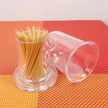Acril Transparent scobitoare suport rotund din material plastic de înaltă calitate la hotel restaurant de aur scobitoare cutie