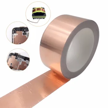 Adeziv conductiv 10mm 20M EMI de Protectie Folie de Cupru Bandă de Izolare Termică la Temperatură Înaltă Bandă rezistent la apa