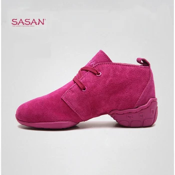 Adidasi Jazz-ului Modern Pantofi de Dans Femeie SASAN 8872 Femei Pantofi Slip-up TPR rezistent la Uzura Unic de Înaltă calitate piele de oaie Roșie 2018 NOI