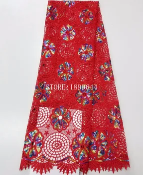 African paiete tulle dantela Hot nou pentru Multi ghipura de Culoare din africa secvență cablul de dantela tesatura pentru Nigerian rochii de mireasa ML1190
