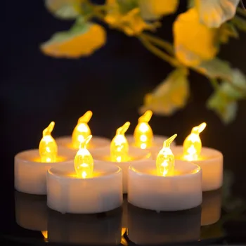 Alb cald Pâlpâie timp velas 12 piese, ,Mini Galben Fals Kaarsen, Mic LED Lumânări Pentru Decor Nunta