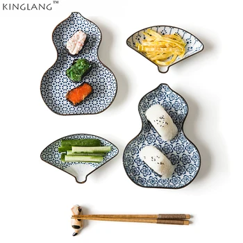 Albastru și alb portelan tacamuri set casnică modernă ceramice creative sushi vas de vas pictat de mana email Japoneză tacamuri