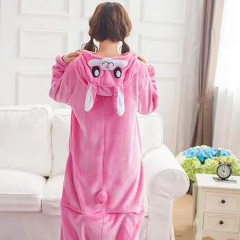 Animale Pijama Unisex Adult Iepure Roz Desene Animate Pijama Cu Gluga Onesie Pijamale Pijama
