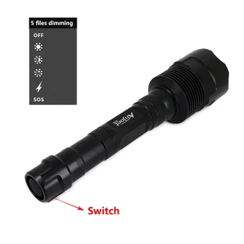 ANJOET 3T6 LED Lanternă Tactică de 6000 de Lumeni Puternic XML 3xT6 5Mode Lanterna+Baterie 18650+Incarcator+Întrerupător la Distanță+suport pentru Pistol