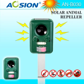 AOSION Solar cu ultrasunete animal repeller Lilieci, Păsări, Câini, Pisici Repeller Respingător semnal ultrasonic și intermitent sperie animalele