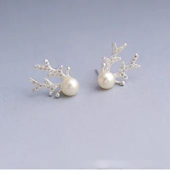 Argint 925 bijuterii perle naturale elan ureche papuci de prost lady cadouri de Crăciun cerb cercei pentru femei cadouri