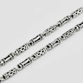 Argint 925 men lung gros cross link-ul lanț colier retro moda bijuterii de argint thai (HY)