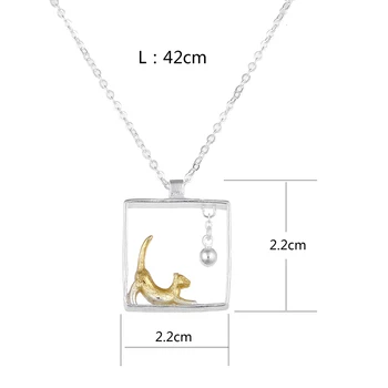 Argint 925 moda drăguț pisica femei bijuterii doamnelor'pendant coliere lanț scurt de bijuterii cel mai bun cadou de ziua fierbinte vinde