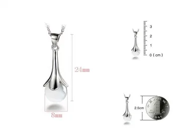Argint 925 naturale opal doamnelor'pendant coliere scurte apă-val lanț bijuterii femei sex feminin cadou picătură de transport maritim