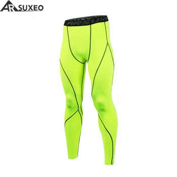 ARSUXEO Men Sport Compresie Dresuri Strat de Bază de Funcționare Dresuri Pantaloni Rula de Fitness, sală de GIMNASTICĂ Antrenament Activ Exercițiu de Antrenament Pantaloni K3
