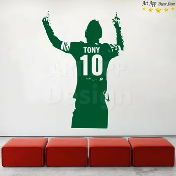 Art design jucător de fotbal ieftine decorațiuni interioare din PVC autocolant perete amovibil vinil casa decor de fotbal sala de sport decalcomanii
