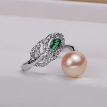 ASHIQI perle Naturale Argint 925 Pană inel de bijuterii 8-9mm apă dulce pearl alb roz negru-violet