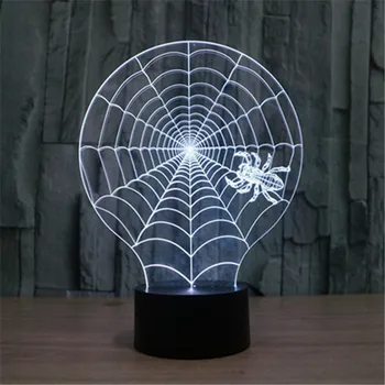 AUCD Creative pentru Copii 3D Acrilice LED de Iluminat Lampa de Birou Spider Abstractizare Cadouri de Craciun USB Colorat Lumina de Noapte-192