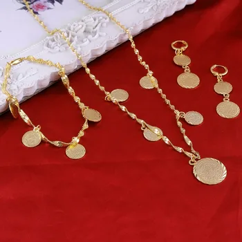 Aur Allah Monedă Set Ridicata Religioase Femeie De Culoare De Aur Musulman Bijuterii Monedă Set Cadou Pentru Femei