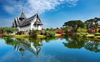 Aur Thailanda clădire palat peisaj natura KB599 camera de zi acasă de artă modernă decor cadru de lemn material poster