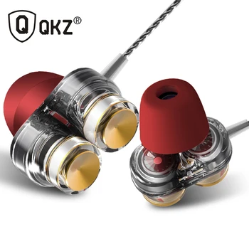 Autentic QKZ KD7 Căști Dual Driver Cu Microfon gaming headset mp3 DJ Domeniul Cască audifonos fone de ouvido sem fio auriculares