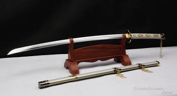Autentic Tsurumaru Kuninaga Sabie De Samurai Japoneze Katana Damasc Forjate Kobuse Oțel Real Hamon Touken Ranbu