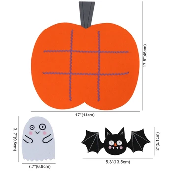 Aytai 1 buc Simțit Halloween Tic Tac Toe Joc 17*17.8 inch desen Animat Amuzant Pinmkin Bat Simțit Jocuri Instrument de Decoratiuni de Halloween pentru Casa