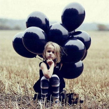 Balon negru 100buc/lot 1, 5 g, 10 Inch Decoratiuni de Nunta Perla Latex, Baloane Gonflabile, Bile de Aer Petrecere de Aniversare pentru Copii Provizii