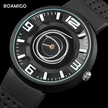 Barbati unisex ceasuri BOAMIGO brand de moda creative design simplu cuarț ceas de cauciuc analog ceasuri relogio masculino