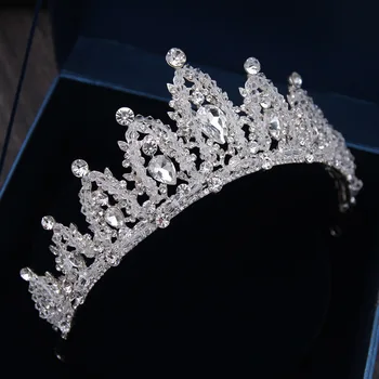 Baroc Manual Lux Stras Coroana de Mireasă Diademe de Argint Cristal Diadema Diademe de Mireasa Benzi de Nunta Accesorii de Par