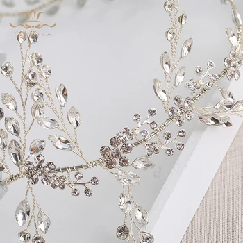 Bavoen Nunta Handmade Argint Bentițe Mirese Coreean Moale Stras Tiara Pălării De Cristal De Păr Bijuterii