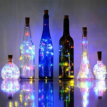 BEIAIDI 10buc 2M 20Leds DIY Sticla de Vin Sârmă de Cupru Zână Șir Lumina Dop de Plută Înstelat Lumini de Basm Șir Ghirlanda de Vacanță