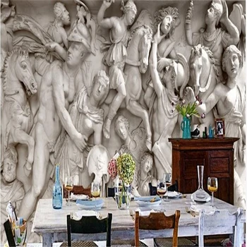 Beibehang foto Personalizate 3D Europene Roman statui artă de hârtie de perete restaurant retro canapea fundal 3d imagini de fundal 3d tapet mural
