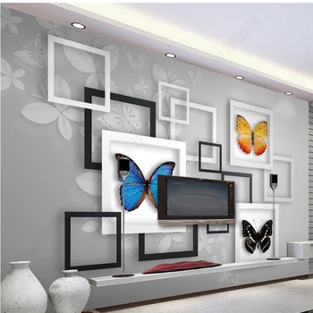 Beibehang Personalizate Stereo 3D Tapet Geometrie Abstractă Vis Fluture TV Camera de zi Tapet de Fundal de papel de parede 3d