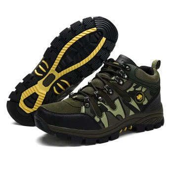 BeiWeiTe Iarna Barbati Camuflaj Drumeții Pantofi Căptușite Cu Blană De Încălzire Cămilă În Aer Liber, Pantofi Pentru Bărbați De Cauciuc Antiderapante Vânătoare Adidasi De Trekking