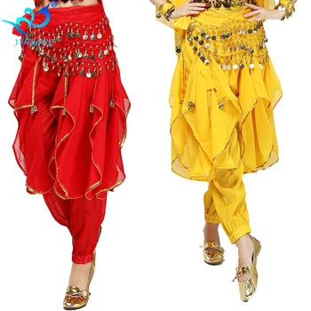 Belly Dance Profesionist Costum De Pantaloni De Dans Indian Pantaloni Lungi Bellydance Performanță Bollywood Sifon Elastic Betelie