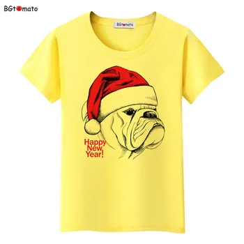 BGtomato Crăciun Minunat câine amuzant camasi pentru femei de brand Original fierbinte de vânzare tricouri de înaltă calitate Moale si confortabil casual tee