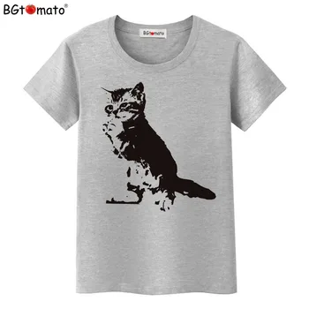 BGtomato tricou Original marca pisica Neagra tricou femei de mână imprimate 3D tricou femei Minunat drăguț kawaii tricou femme