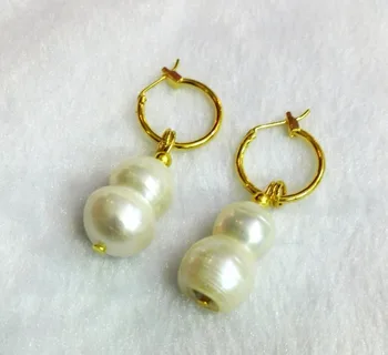 Bijuterii femei Cercei 20mm calabash white pearl Naturale cu apă Dulce pearl evidenția Legăna perla Cercei