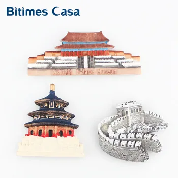 Bitimes 3 Piese Frigider Autocolante China Travel Suveniruri 3D Frigider Magneți de Frigider Autocolant Imanes Acasă Decorare Cadou