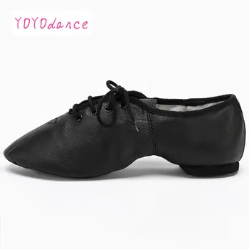 Black Tan dantelă sus Geniune porc din piele pantofi de jazz de la Copii la adulți calitate oxford pantofi de dans 4715