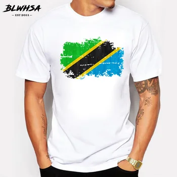 BLWHSA Tanzania Tricou Barbat din Bumbac Nnation Întâlnire de Echipă Fanii T-shirt de Fitness Brand Tanzania Steagul Țării Nostalgic StyleTee