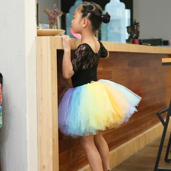 Bomboane Curcubeu Tutu Fusta Pufos Copii Balet Copii Pettiskirt Fete Pentru Copii Fuste Prințesă Tul Petrecere De Dans Fusta Drăguț Tutu