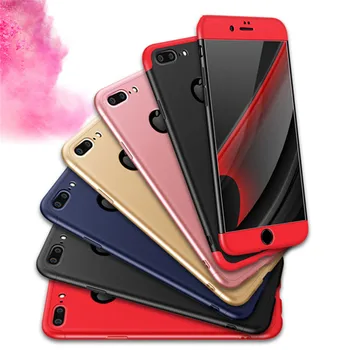 BONVAN 3 în 1 de Smartphone-Caz pentru iPhone 7 8 6 6s Plus Întreaga Protecție Scrub Shell Greu Mat Complet Acoperi Caz pentru iPhone X Capa