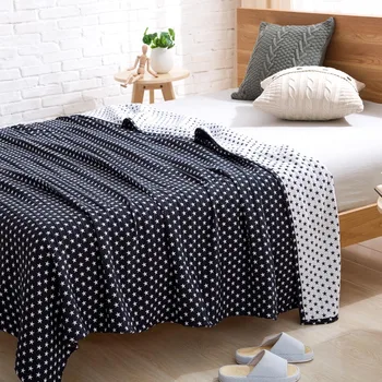 Brand de înaltă calitate, bumbac jacquard aruncă casual imprimat stele pături pentru paturi home textile gri rosu dublu fețe plane lenjerie de pat