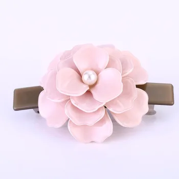 Buena Lux alb-roz floare Floare de Păr Bijuterii de Acetat de Celuloză flori agrafele de par Pearl Barrette Cadou Perfect SA028