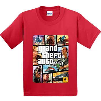 Bumbac,Copii, Lupte de Stradă Lungă Cu GTA 5 Design T-Shirt Copii Haine de Moda Băieți Fete Hipster Rece Topuri Teuri,GKT005
