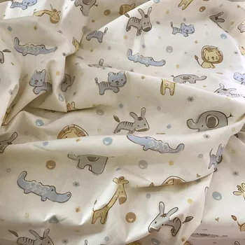 Bumbac diagonal pânză de desene animate drăguț animale dungi tesatura pentru DIY pentru copii lenjerie de pat perne haine ambarcațiunile de decor lucrate manual quilting