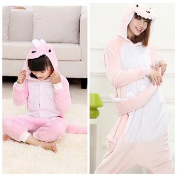 Bărbați Femei Adulte Pijama cusatura unicornio Slujitorii cosplay Animale Copii Pijama Familie de Potrivire tinuta Sleepwear Fată Băiat Homewear