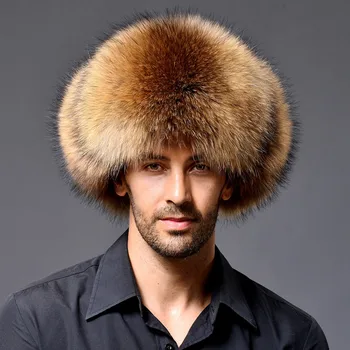 Caciula de blana de sex masculin iarna blană de raton termică de moda real, căciula din blană de vulpe blană pălărie