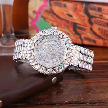 Calitate De Top Pentru Femei Ceasuri De Lux Din Oțel Complet Stras Ceas Lady Crystal Rochie Ceasuri De Aur Femei Cuarț Ceas