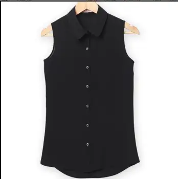 Camisa Blusas Femininas Femei Topuri de Vara Solidă fără Mâneci Șifon Tricouri Bluze Bluza Alba Muncă Poarte Cămașă Birou Bluze XX