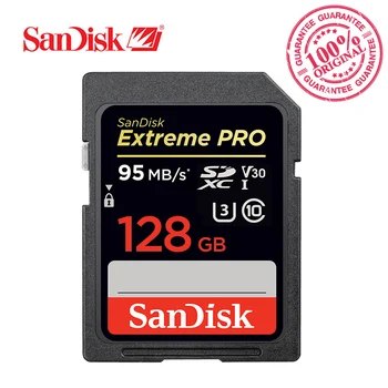 Card de Memorie SanDisk Extreme Pro SDXC Card SD 95MB/s Citire 90MB/s la Scriere 128GB Class10 C10 U3 V30 UHS-I 4K Pentru Camera SDXXG