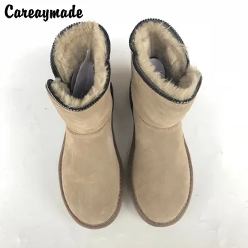 Careaymade-femeie cizme scurte 2018 noi iarna zapada ghete pantofi cu tălpi groase de cașmir butoi de bumbac, cizme de zapada ,5 culori
