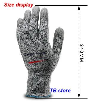 CASTONG AY13-0924 Cut-mănuși rezistente la PU de acoperire Anti-cut poliester mănuși de protecție flexibil, Confortabil mecanic mănuși